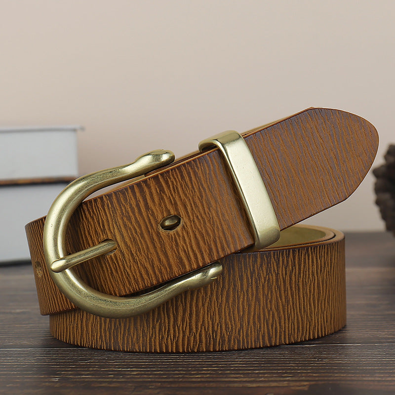New fashion retro first layer cowhide alloy pin buckle wild belt(2 color)