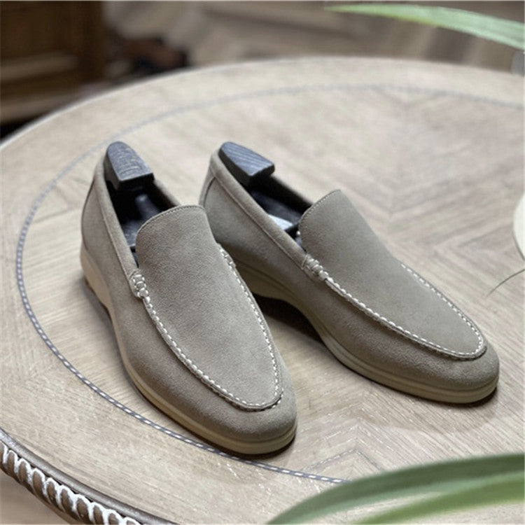 Breathable Square Toe Business Casual Suede Nubuck Men's Shoes