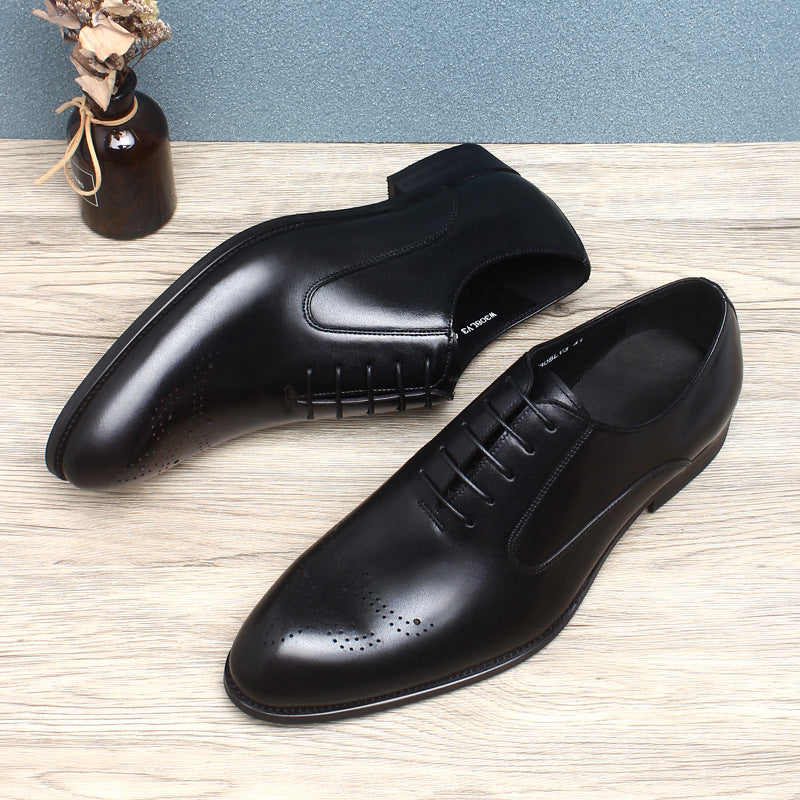 Genuine business brogue retro men's cowhide toe leather shoes