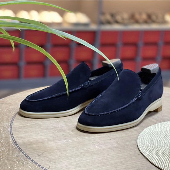 Breathable Square Toe Business Casual Suede Nubuck Men's Shoes