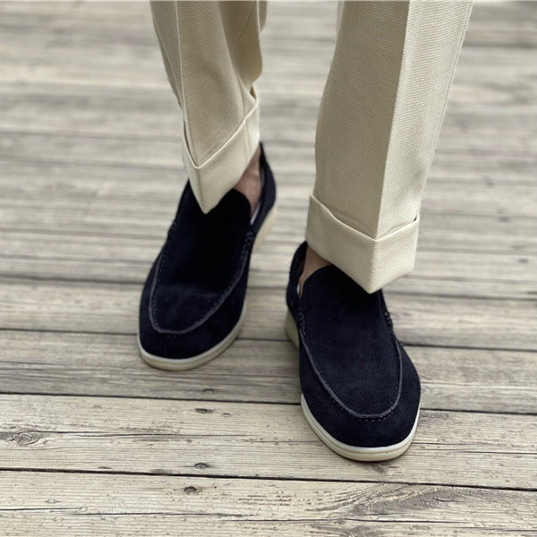 Breathable Square Toe Business Casual Suede Nubuck Men's Shoes