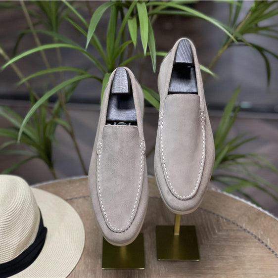 Breathable Square Toe Business Casual Suede Nubuck Men's Shoes